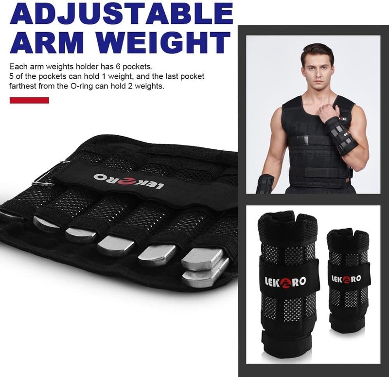 LEKÄRO Adjustable Weighted Vest for Men Women, Workout Weight Vest, Weighted Training Vest with Removable Steel Plates for Strength Training & Cardio - Image 5